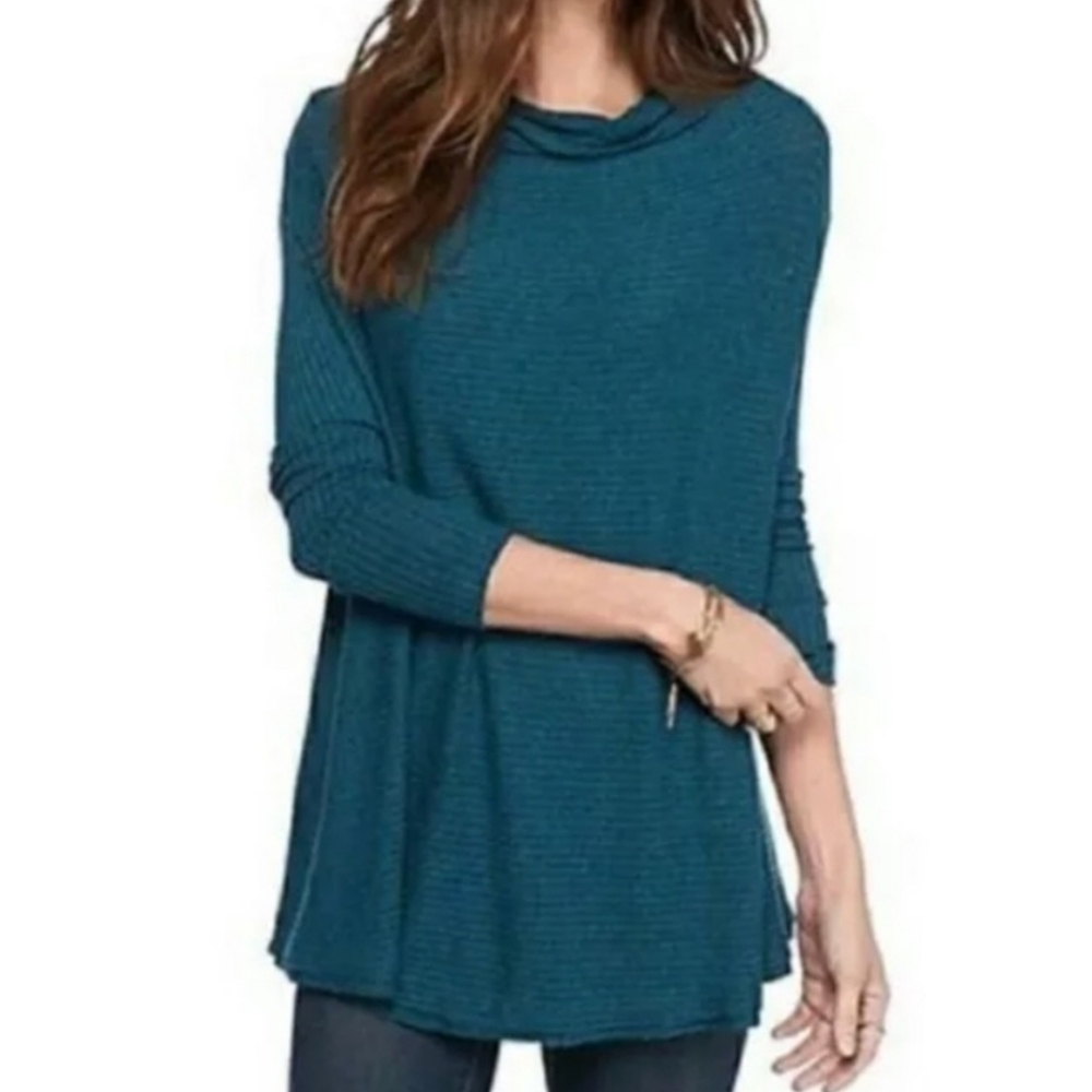 We the free teal cowl neck sweater small